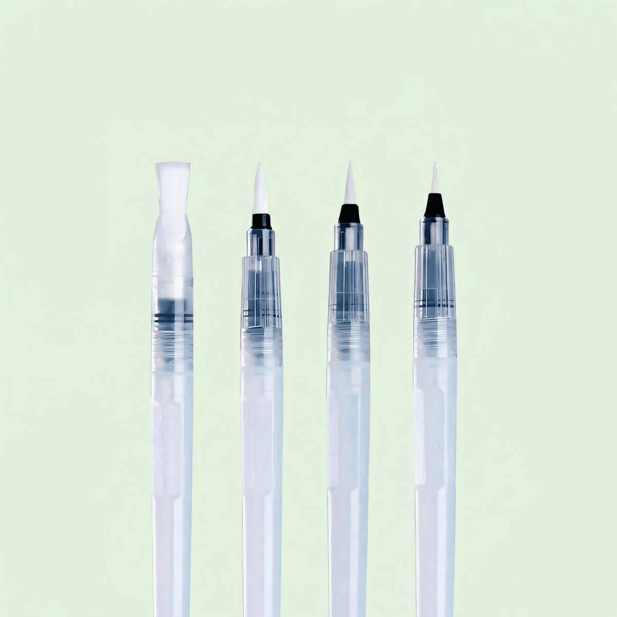 premium watercolor brush set of 4 brushes with different tip sizes
