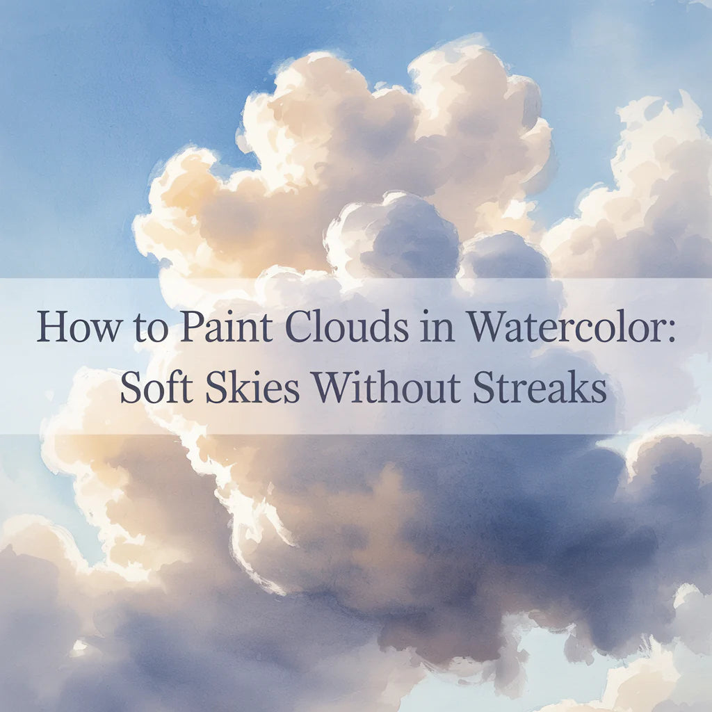a watercolor picture of clouds